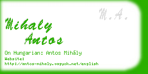 mihaly antos business card